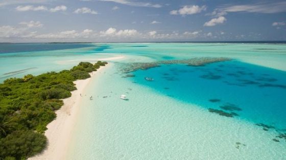 A photo of a Caribbean island. 