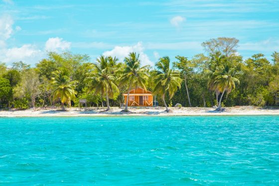 A house on the beach on a Caribbean island