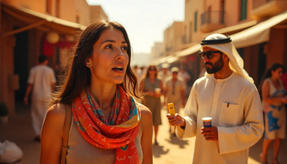 A woman appearing surprised by the new environment she finds herself in.