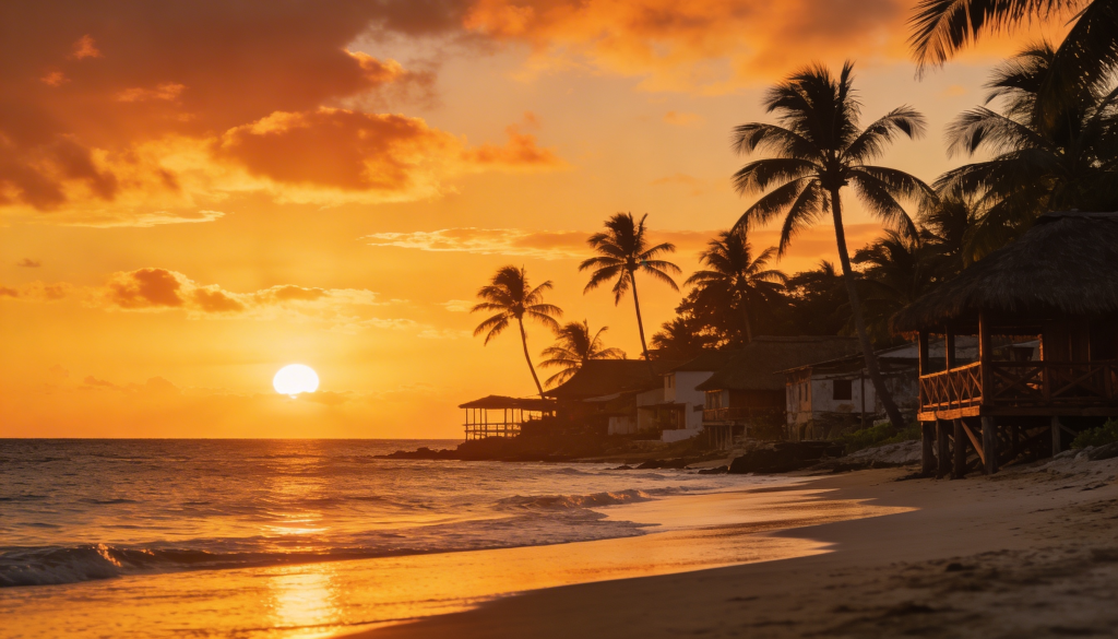 Sunset at a Caribbean Island
